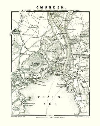 Picture of GMUNDEN AUSTRIA - BAEDEKER 1896