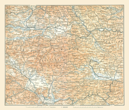Picture of KARAWANKEN REGION AUSTRIA - BAEDEKER 1896