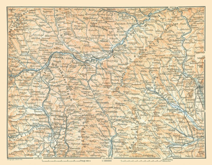 Picture of MURTHAL REGION AUSTRIA - BAEDEKER 1896