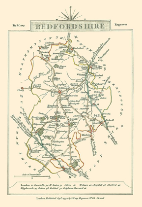 Picture of BEDFORDSHIRE COUNTY ENGLAND - CARY 1792