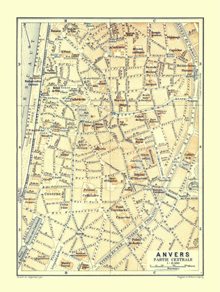 Picture of ANVERS CENTRAL PART BELGIUM EUROPE - BAEDEKER 1910