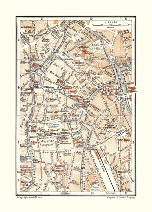 Picture of BRUSSELS BELGIUM EUROPE - BAEDEKER 1910