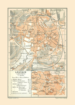 Picture of LEUVEN BELGIUM EUROPE - BAEDEKER 1910