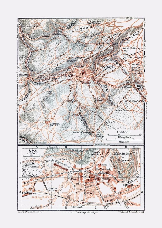 Picture of SPA BELGIUM EUROPE - BAEDEKER 1910