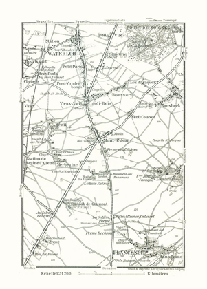 Picture of WATERLOO PLANCENOIT BELGIUM EUROPE - BAEDEKER 1910