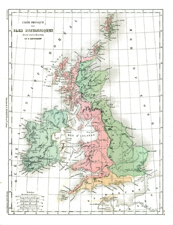 Picture of PHYSICAL OF BRITISH ISLES - CORTAMBERT 1880