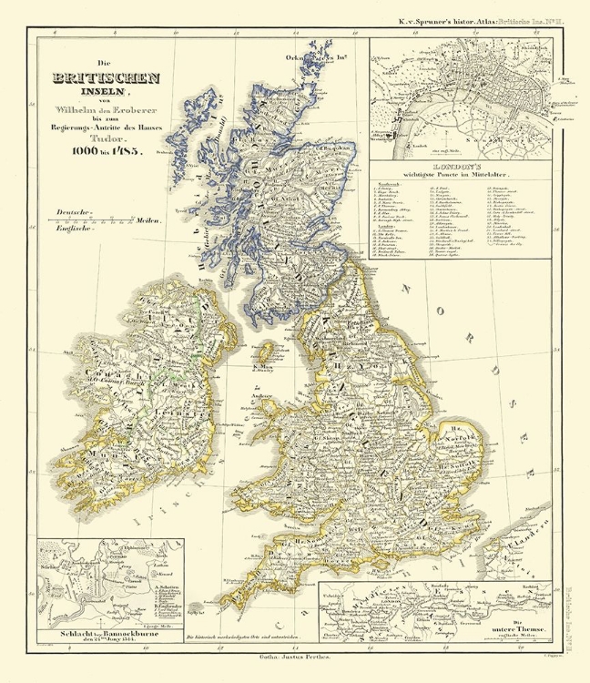 Picture of TUDORS 1066-1485 BRITISH ISLES - SPRUNER 1839