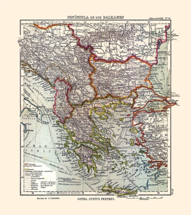 Picture of EUROPE BALKAN PENINSULA - PERTHES 1921