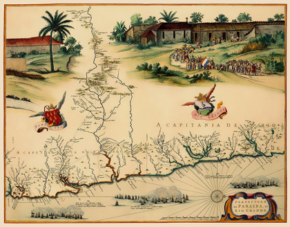 Picture of BRAZILIAN COAST BRAZIL SOUTH AMERICA - BLAEU 1662