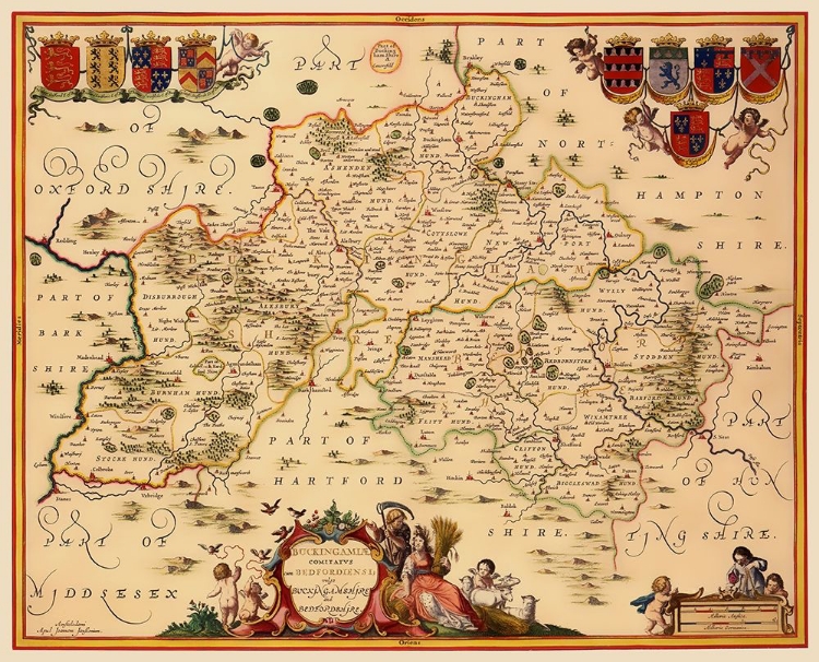 Picture of BUCKINGHAMSHIRE COUNTY ENGLAND - JANSSON 1646