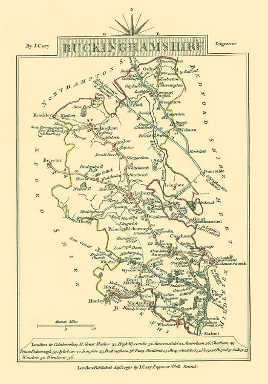 Picture of BUCKINGHAMSHIRE COUNTY ENGLAND - CARY 1792