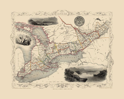 Picture of GREAT LAKES CANADA - TALLIS 1851