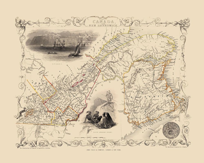 Picture of SOUTHEAST NEW BRUNSWICK CANADA - TALLIS 1851
