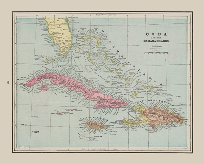 Picture of CENTRAL AMERICA CUBA BAHAMA ISLANDS - CRAM 1892