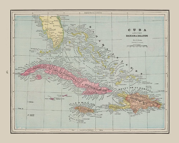 Picture of CENTRAL AMERICA CUBA BAHAMA ISLANDS - CRAM 1892