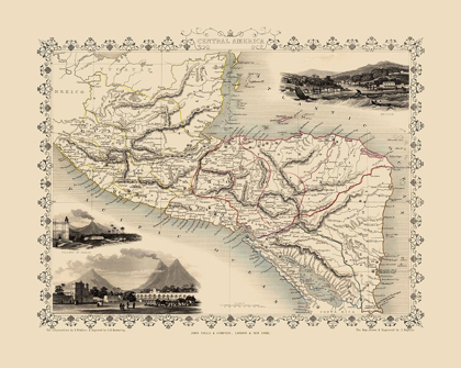 Picture of CENTRAL AMERICA - TALLIS 1851