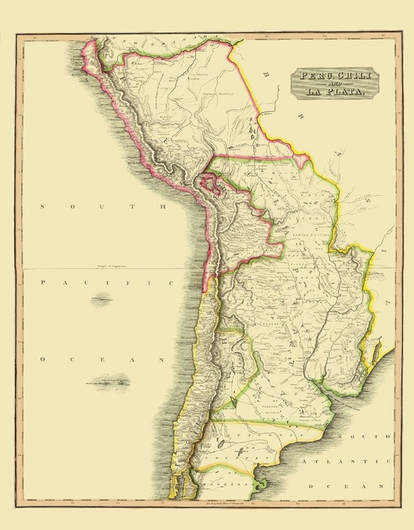 Picture of SOUTH AMERICA CHILE BOLIVIA ARGENTINA PERU