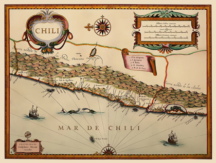 Picture of SOUTH AMERICA CHILE - BLAEU 1630