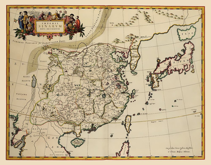 Picture of ASIA CHINA KOREA JAPAN - BLAEU 1655