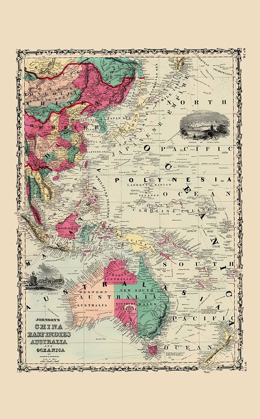 Picture of EAST INDIES CHINA AUSTRALIA OCEANICA - JOHNSON