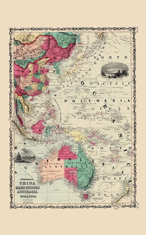 Picture of EAST INDIES CHINA AUSTRALIA OCEANICA - JOHNSON