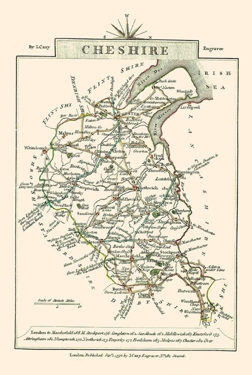 Picture of CHESHIRE COUNTY ENGLAND - CARY 1792