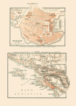 Picture of RAGUSA CROATIA EUROPE - BAEDEKER 1910