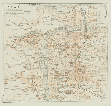 Picture of PRAGUE CZECH REPUBLIC EUROPE - BAEDEKER 1910