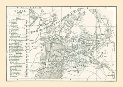 Picture of TEPLICE CZECH REPUBLIC EUROPE - BAEDEKER 1896