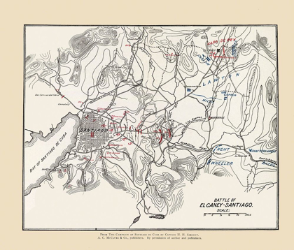 Picture of EL CARNEY-SANTIAGO BATTLE MAP 1 OF 3 1907