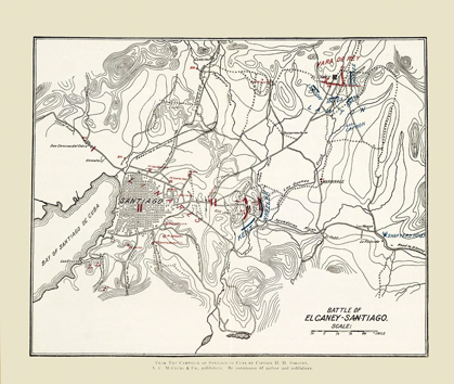 Picture of EL CARNEY-SANTIAGO BATTLE MAP 2 OF 3 1907