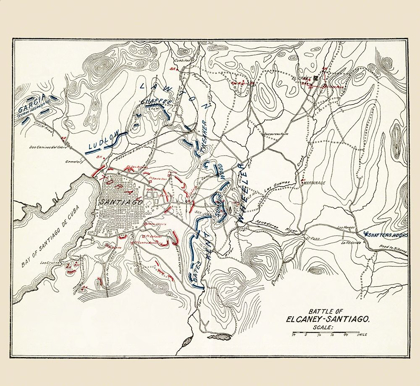 Picture of EL CARNEY-SANTIAGO BATTLE MAP 3 OF 3 1907