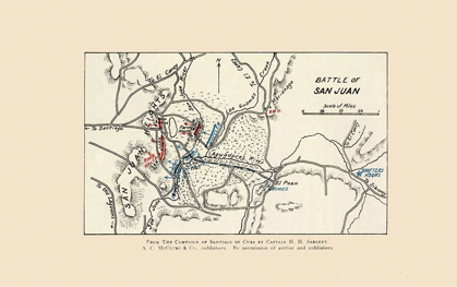 Picture of SAN JUAN BATTLE MAP 1 OF 2 1907