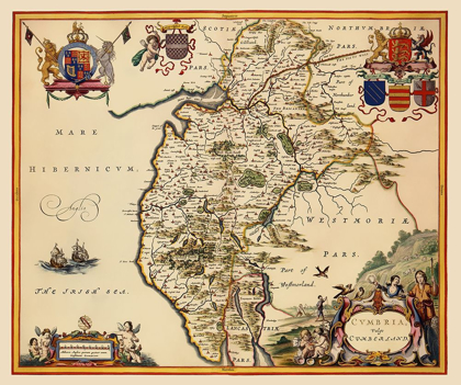 Picture of CUMBRIA CUMBERLAND COUNTY ENGLAND - BLAEU 1645