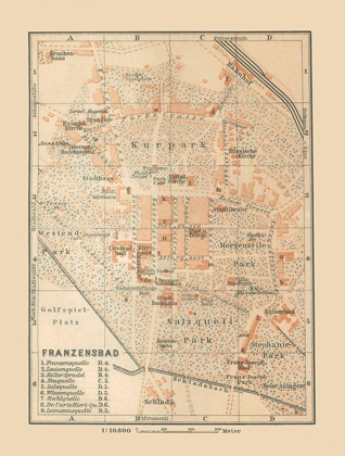 Picture of FRANZENBAD CZECH REPUBLIC EUROPE - BAEDEKER 1910