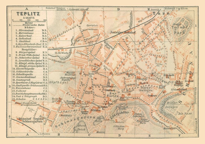 Picture of TEPLICE CZECH REPUBLIC EUROPE - BAEDEKER 1910