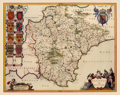 Picture of DEVON COUNTY ENGLAND - BLAEU 1646