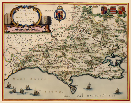 Picture of DORSET COUNTY ENGLAND - BLAEU 1646