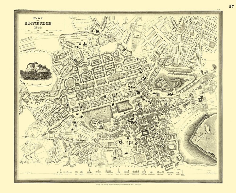 Picture of EDINBURGH PLAN GREAT BRITAIN - MEYERS 1844