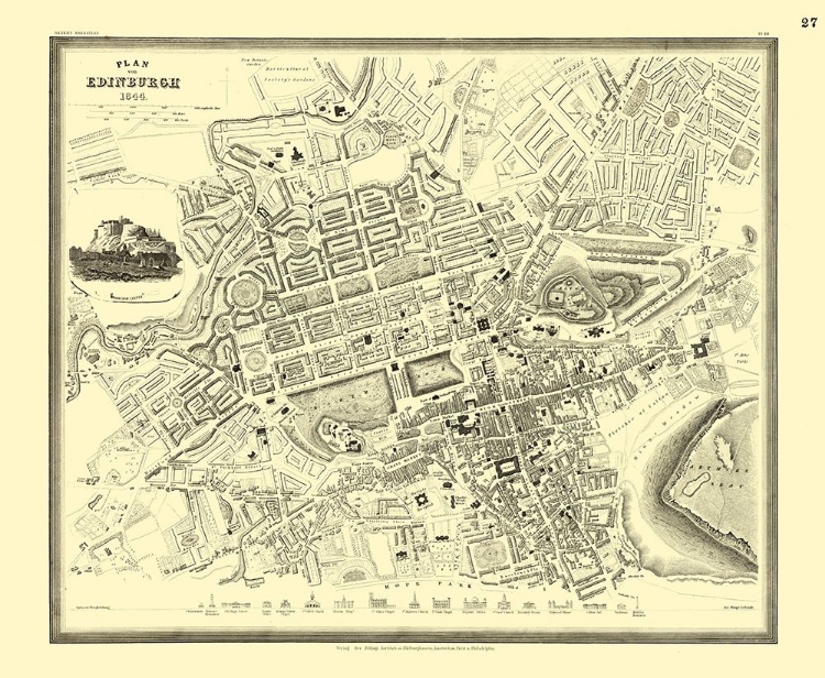 Picture of EDINBURGH PLAN GREAT BRITAIN - MEYERS 1844