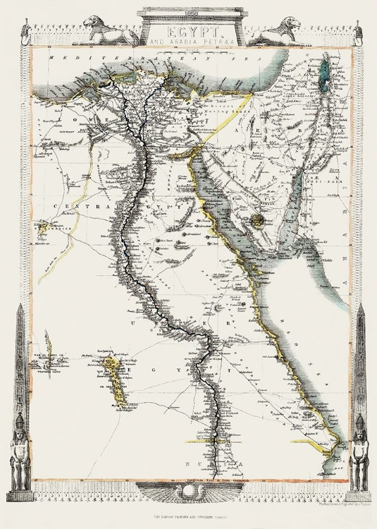 Picture of MIDDLE EAST EGYPT ARABIA PETRAEA - TALLIS 1851