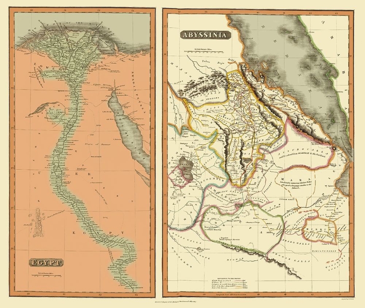 Picture of MIDDLE EAST EGYPT ABYSSINIA - THOMSON 1817