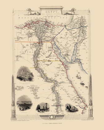 Picture of MIDDLE EAST EGYPT ARABIA PENINSULA - TALLIS 1851