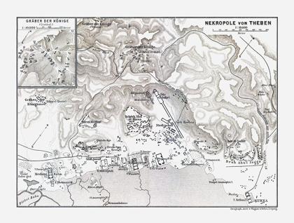 Picture of AFRICA THEBAN NECROPOLIS EGYPT - BAEDEKER 1913