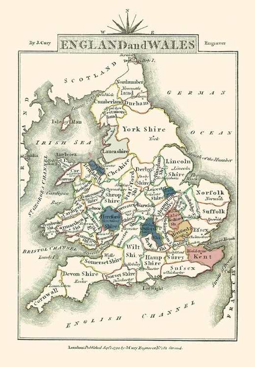Picture of GREAT BRITAIN ENGLAND WALES - CARY 1792