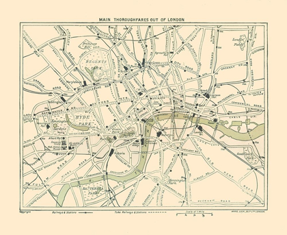 Picture of LONDON THOROUGHFARES ENGLAND - WARD 1913