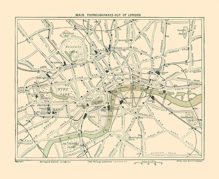 Picture of LONDON THOROUGHFARES ENGLAND - WARD 1913
