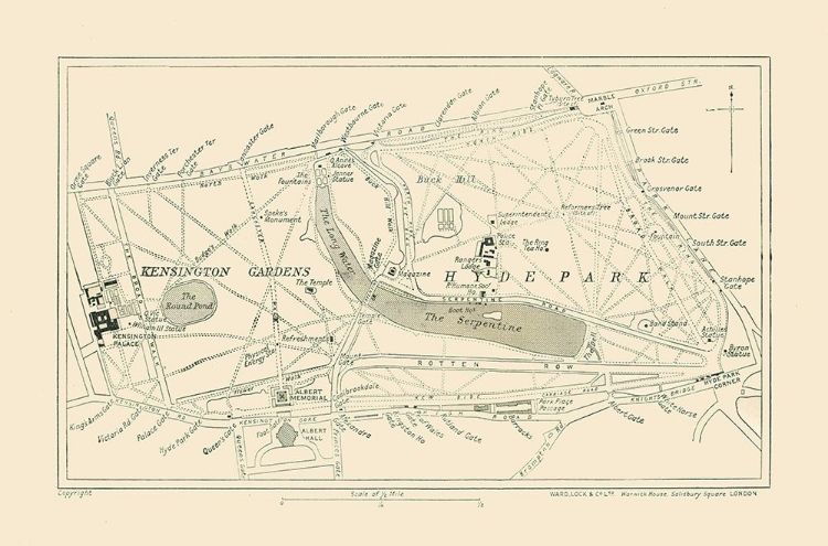 Picture of HYDE PARK KENSINGTON GARDENS ENGLAND - WARD 1913