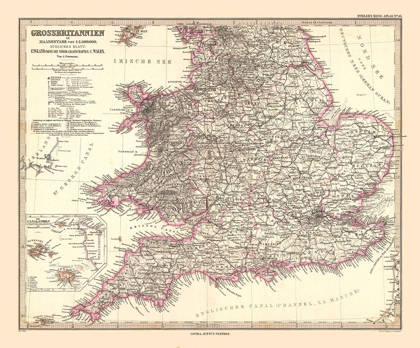 Picture of ENGLAND WALES - STIELER 1885