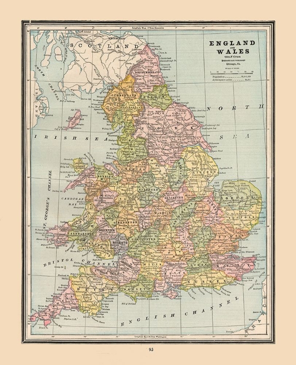 Picture of ENGLAND WALES - CRAM 1888
